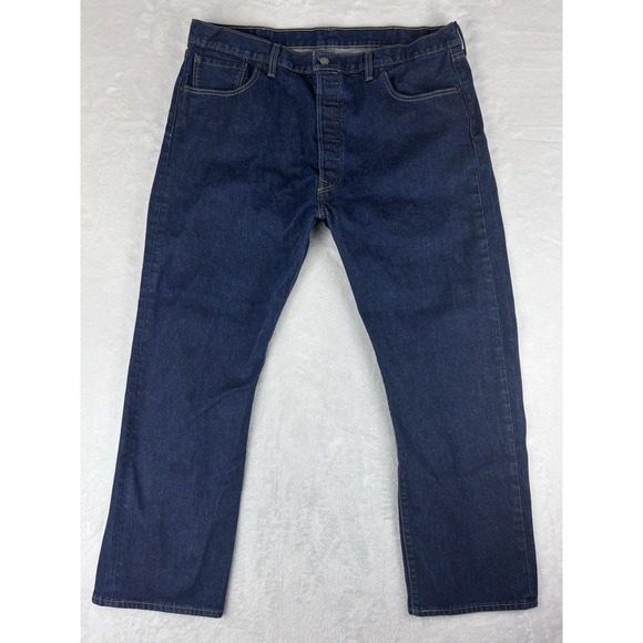 Levi's Mens Jeans 501 Button Fly Blue‎ Denim Jeans Size 42x30 (40x30 Measured) - Picture 1 of 14